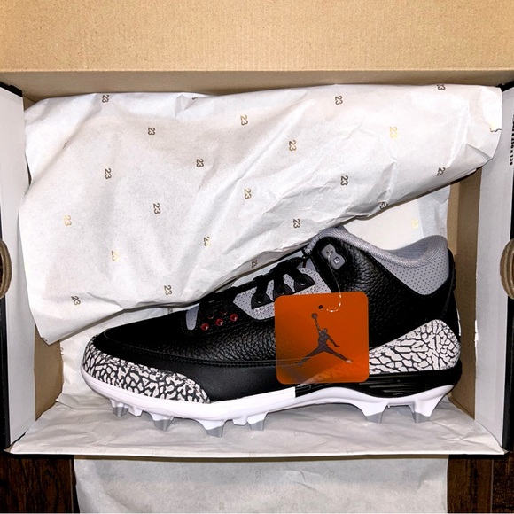 Brand New Jordan Mid Retro TD “Black Cement” Football Cleats